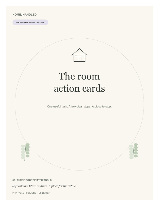 The room action cards cover