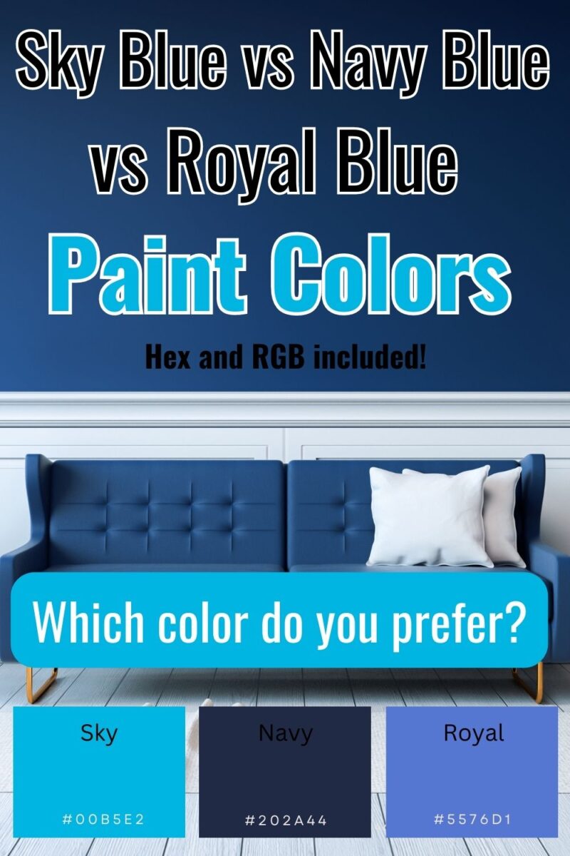 Sky Blue vs Navy Blue vs Royal Blue - Differences Explained - Paint ...